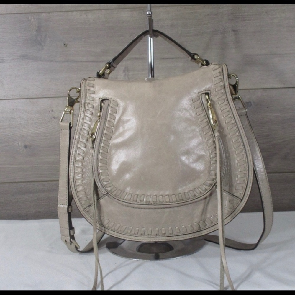 Rebecca Minkoff Vanity Mushroom Leather Saddle Bag